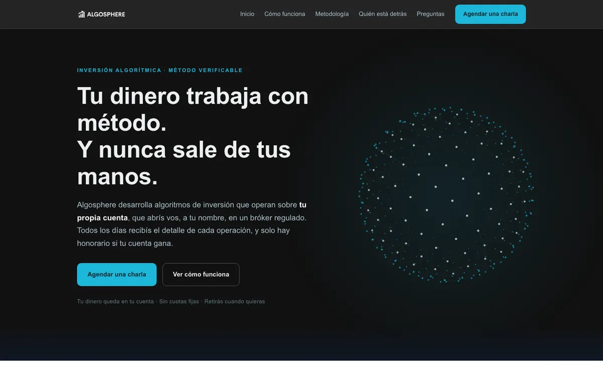 Captura de la web de Algosphere